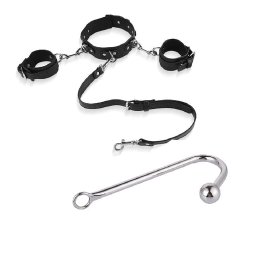 and Hook 5334 Collar Elegant Cuffs with Beaded Anal 1202